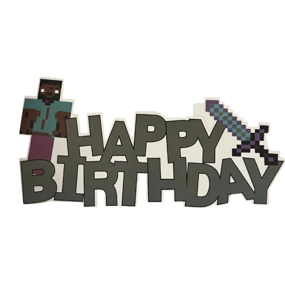 Minecraft Decoration for party Cupcakes with character themes